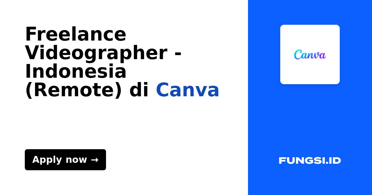 Freelance Videographer Indonesia (Remote) di Canva Fungsi.id